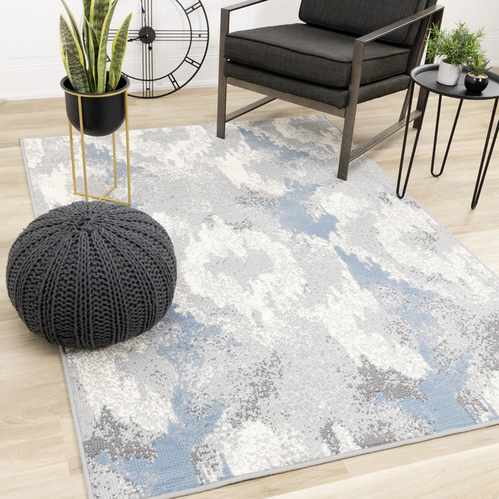 Carpette Florence à motif damassé délavé pour l'intérieur - 4 pi 7 po x 6 pi 7 po