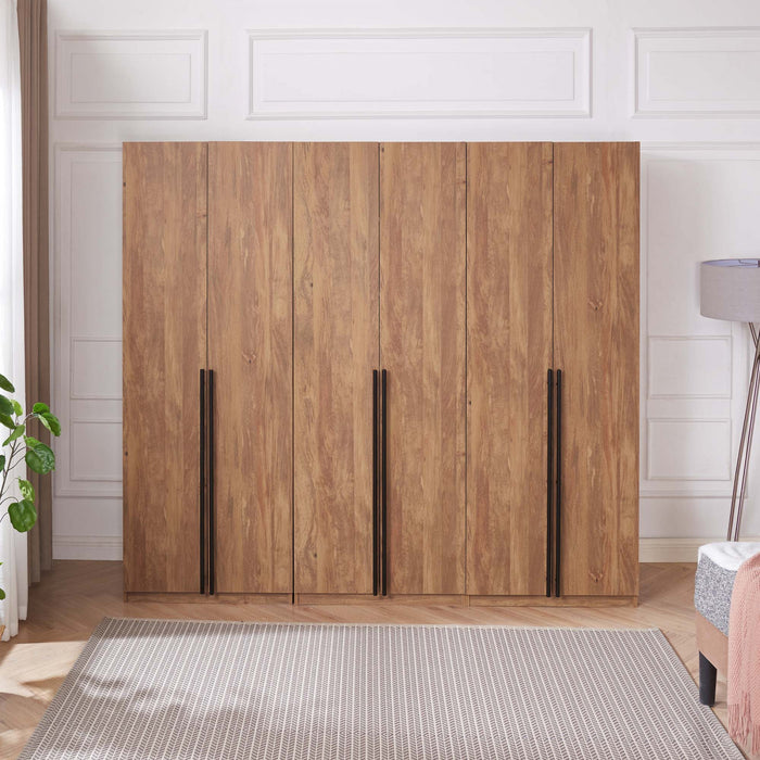 Armoire moderne Lee 3 pieces en brun dore