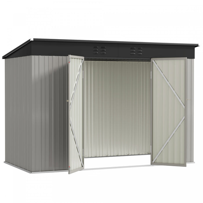 Outsunny Remise De Rangement En Acier 9' X 4' Avec Portes Verrouillables