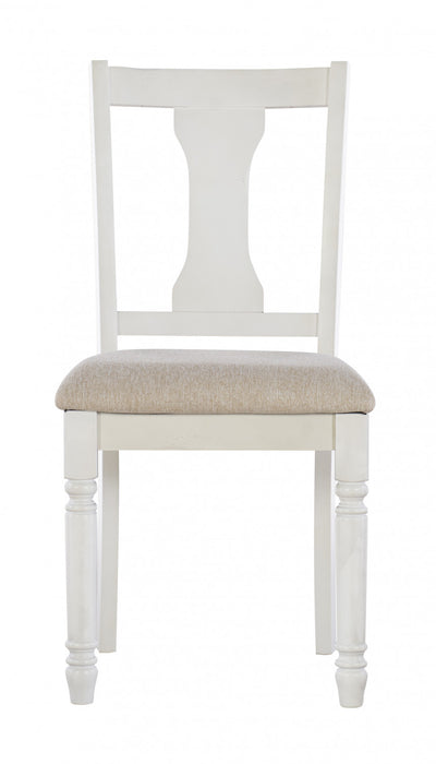 Chaise d’appoint de salle à manger Willow en tissu blanc - ensemble de 2