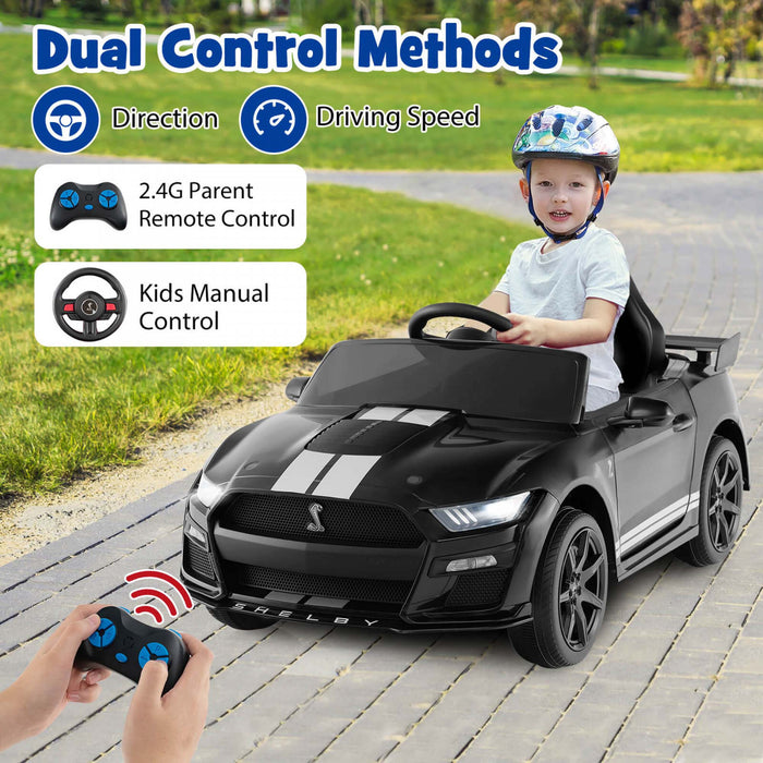 Costway 12v Sous Licence Ford Mustang Shelby Gt500 Enfants Rouler Sur Voiture Avec Telecommande Noir