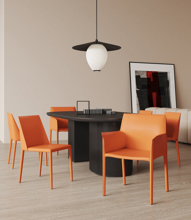 Ensemble de 6 chaises de salle a manger Paris Moderne en corail