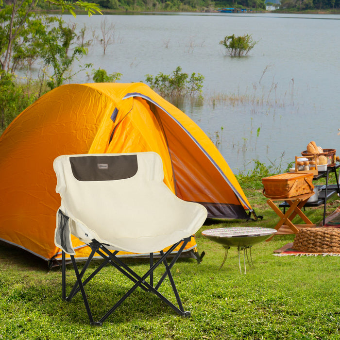 Outsunny chaise de Camping legere pour adultes avec poche laterale de sac