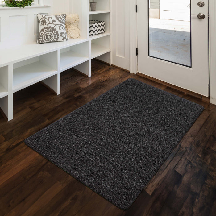 Tapis Interieur/Exterieur Hobnail Moderne 4'0\" x 6'0\" en Noir