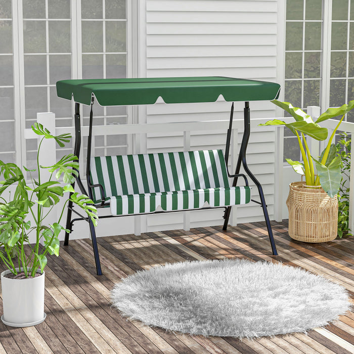 Outsunny Balancelle De Porche Pour 3 Personnes Avec Auvent Reglable