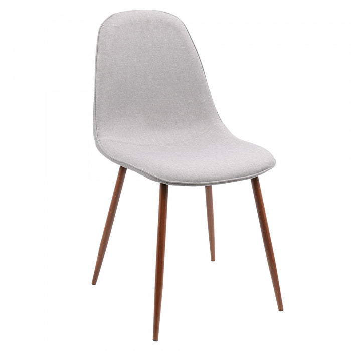 Chaise d’appoint de salle à manger moderne du milieu du 20e siècle Pebble en tissu gris - ensemble de 2