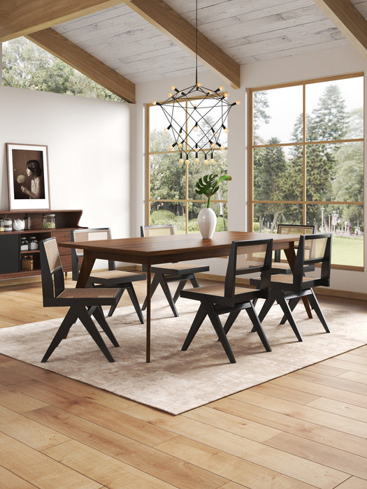Chaise de salle a manger en bois style industriel chic Hamlet en noir et naturel - Lot de 4