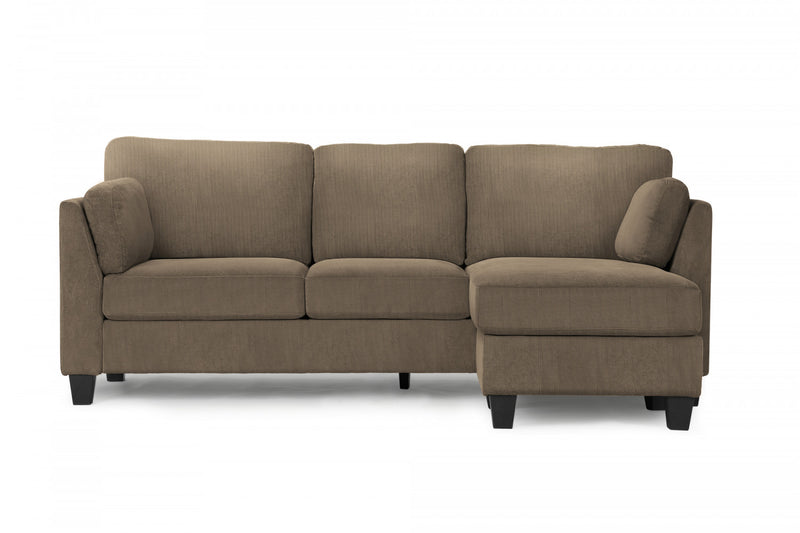 Canape Chaise Longue Rembourre, Tissu Marron Clair