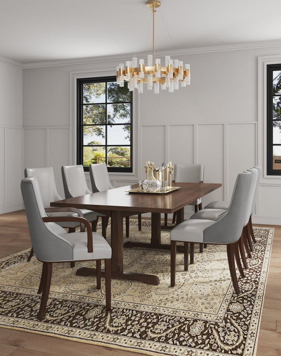 Ensemble moderne de 8 chaises de salle a manger Shubert en gris clair