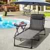 Outsunny Chaise Longue Pliante, Chaise De Bronzage Inclinable Avec Dossier