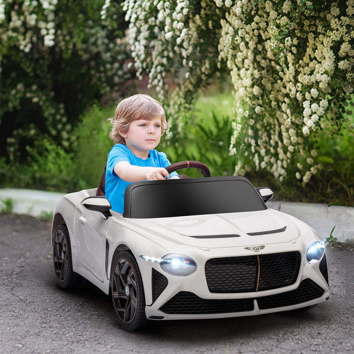 Aosom Voiture Electrique 12 V Avec Portes Papillon, Batterie Portable, 3,1 Mph, Jouet Pour Enfants Pour Garcons Et Filles Avec Telecommande, Systeme De Suspension, Klaxon, Musique, Lumieres, Blanc