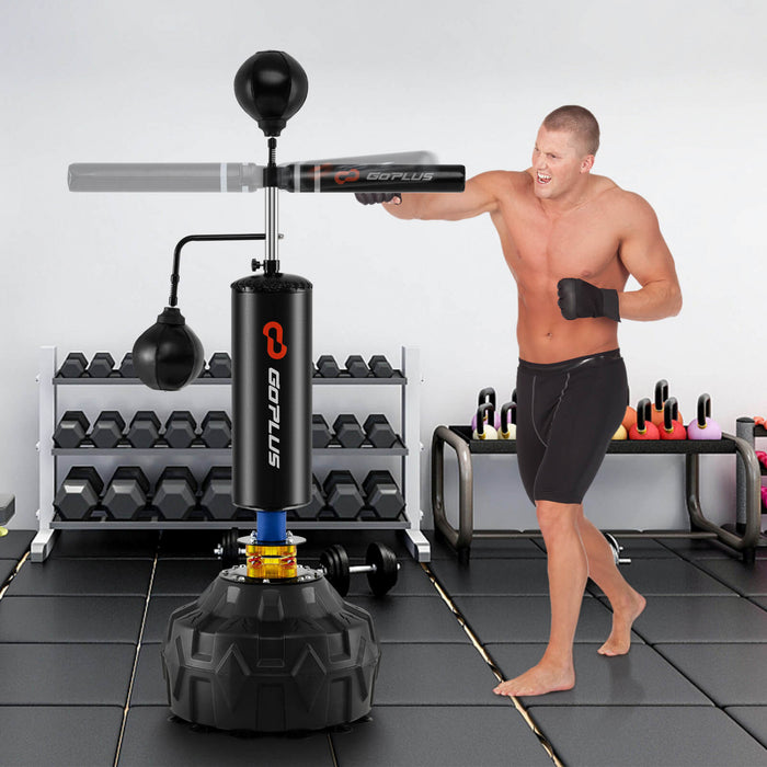 Goplus Boxe Vitesse Entraineur Independant Remplissable 360 ° Barre Tournante Hauteur Reglable