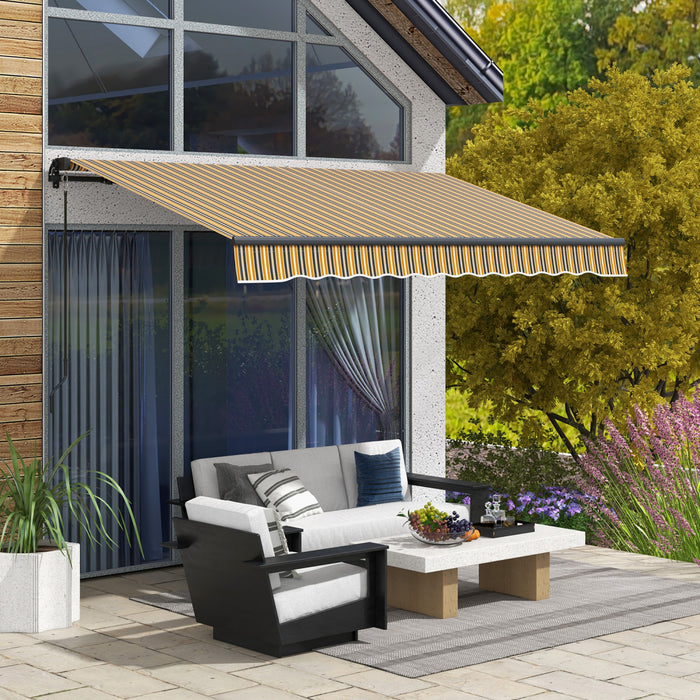 Outsunny 10' X 8' Auvent Retractable, Abri Pare-soleil, Jaune