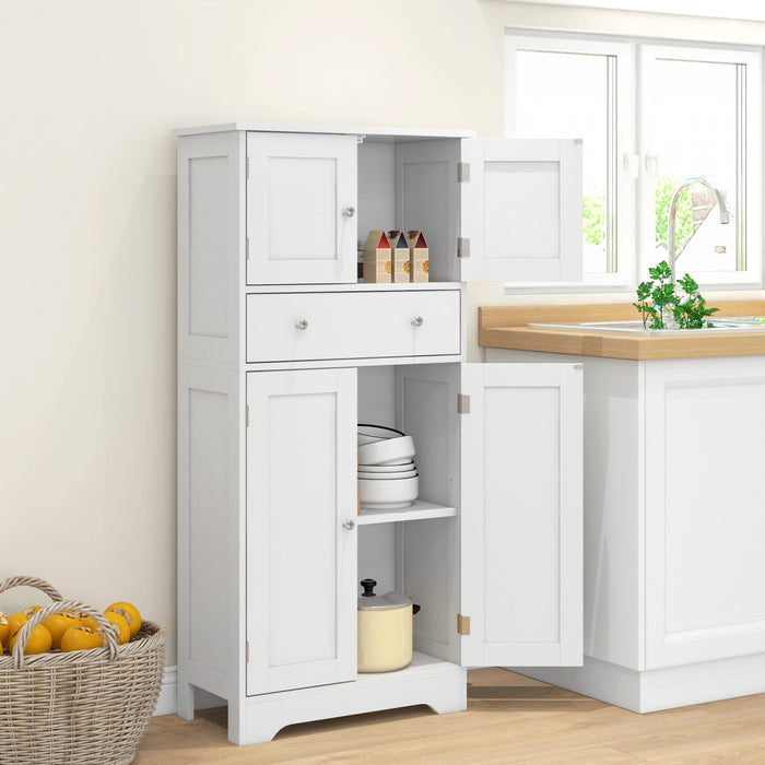 HOMCOM Armoire de rangement pour garde-manger de cuisine 50,5\" avec portes