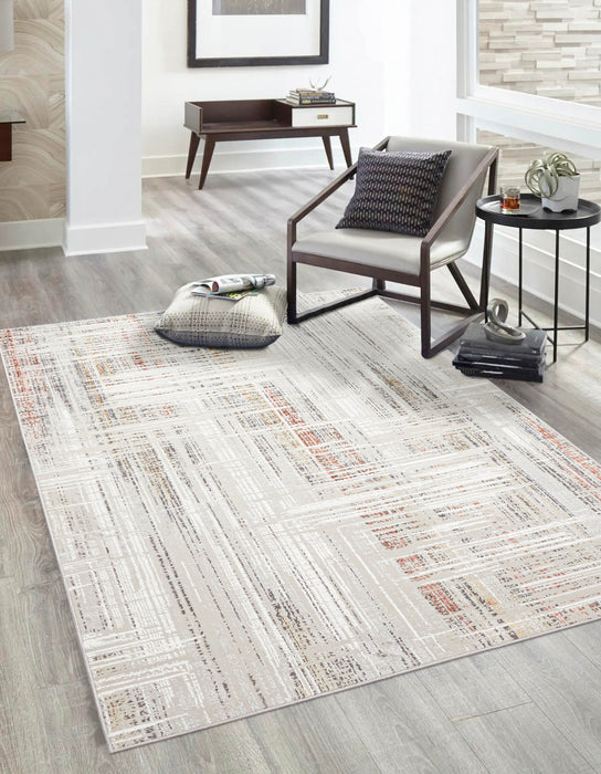 Tapis Contemporain/Moderne Quinn 5'0\" x 8'0\" en Gris