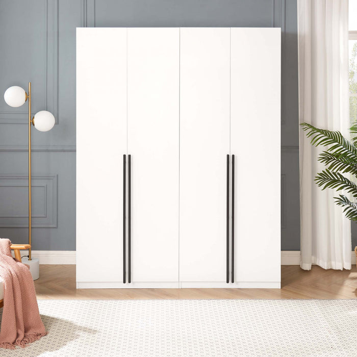 Armoire moderne Lee 32\" en blanc - Ensemble de 2