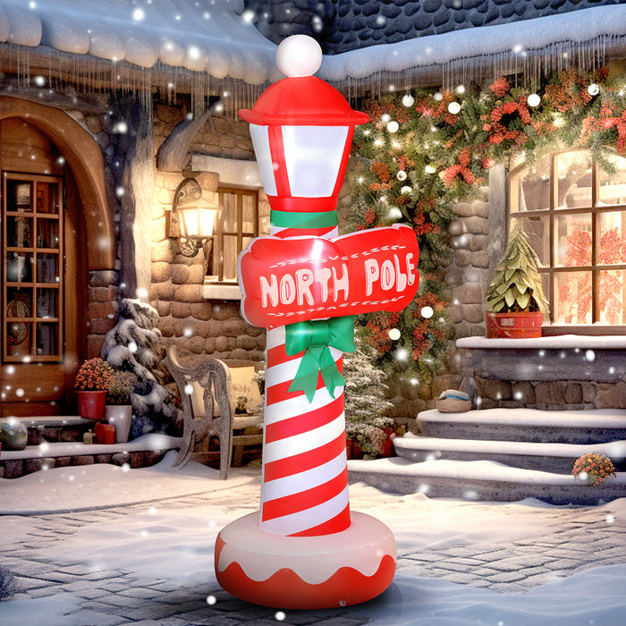 Outsunny Decoration Gonflable de Noel 183 cm, Phare de Noel avec Lumieres