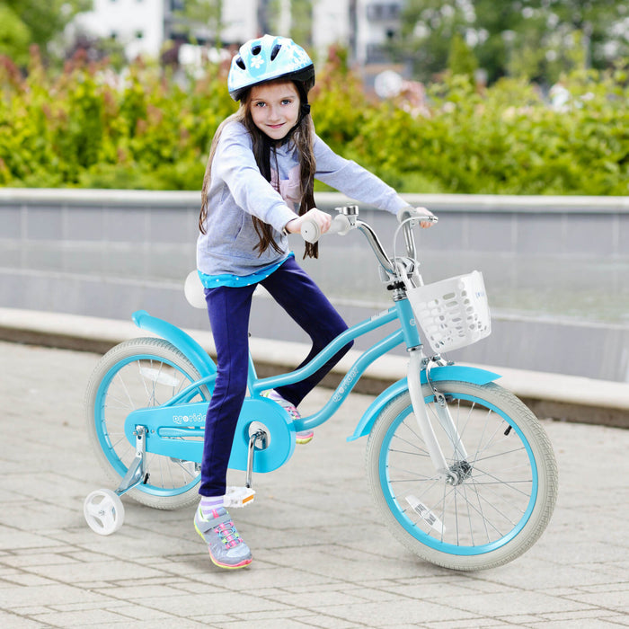 Prorider 18\" Enfants Velo Tout-petit Velo Avec Roue D'entrainement Pour 4-8 Ans Bleu