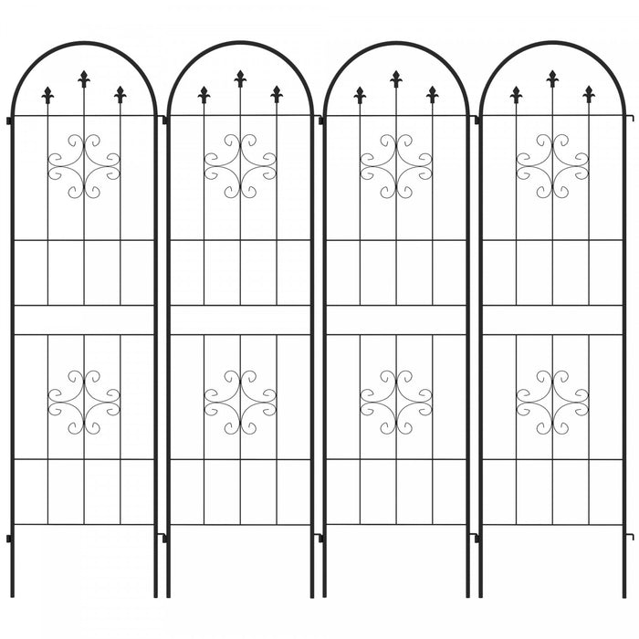 Lot De 4 Treillis De Jardin En Metal Pour Plantes Grimpantes Et Fleurs