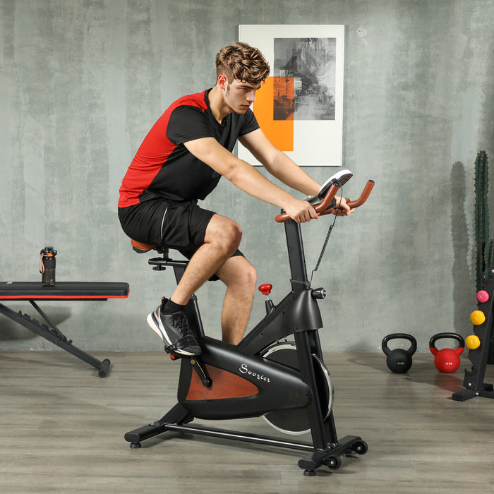 Soozier Velo d'Exercice, Modele Stationnaire avec Affichage LCD, Noir