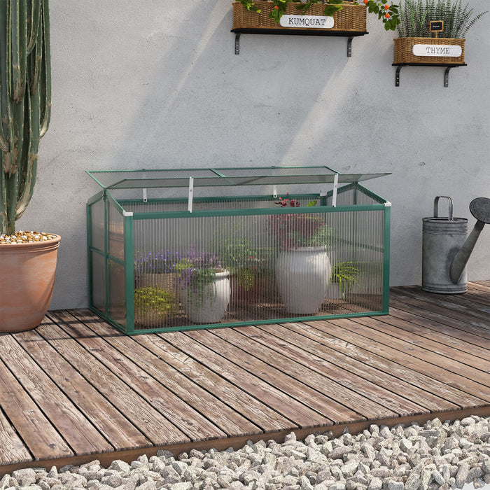 Outsunny Serre Avec Dessus Ouvrable, Jardiniere Surelevee Portable