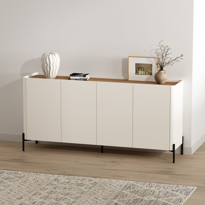Buffet moderne Abbey 67\" en erable et blanc casse