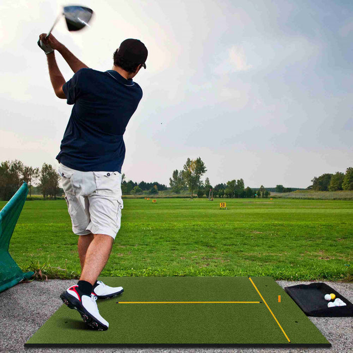 Costway 5 X 4 Ft Golf Frappant Mat Artificiel Interieur Exterieur Turf Golf Entrainement Mat 20 Mm