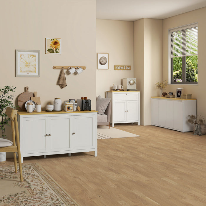 HOMCOM Meuble de Rangement Buffet avec Quatre Portes Blanc