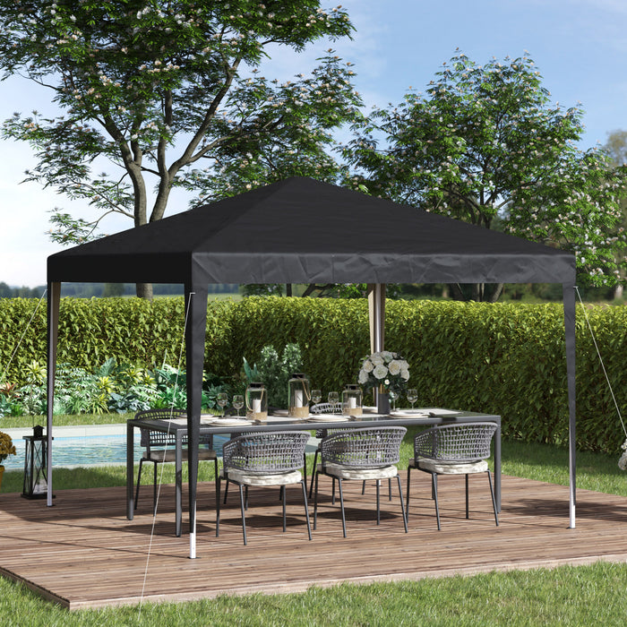 Outsunny Tente Pliable Escamotable10 X 10pi Auvent D'exterieur Gazebo, Noir