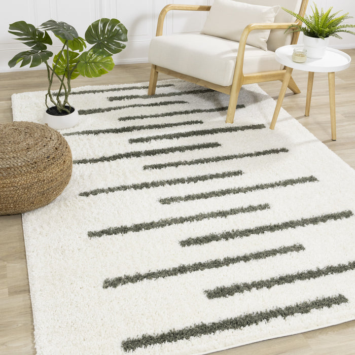 Carpette douce Taylor à motif de lignes - 7 pi 10 po x 10 pi 6 po