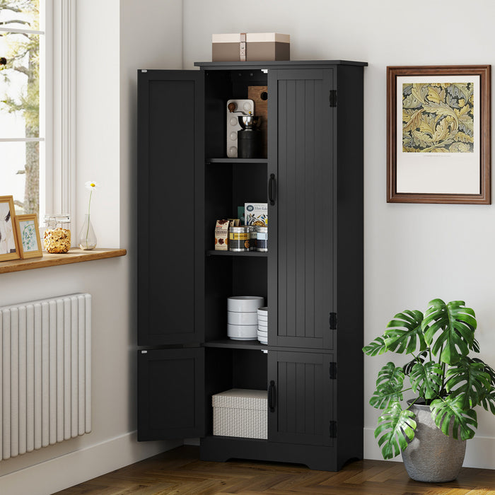 HOMCOM Garde-manger de cuisine 60 po, meuble de rangement, Noir