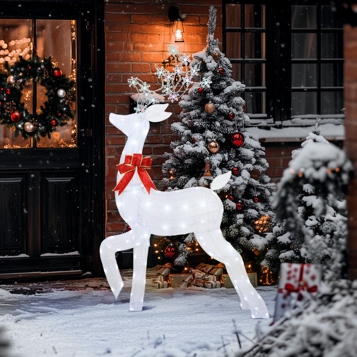 Outsunny Renne de Noel illumine 4,3 pieds, decoration de Noel illuminee