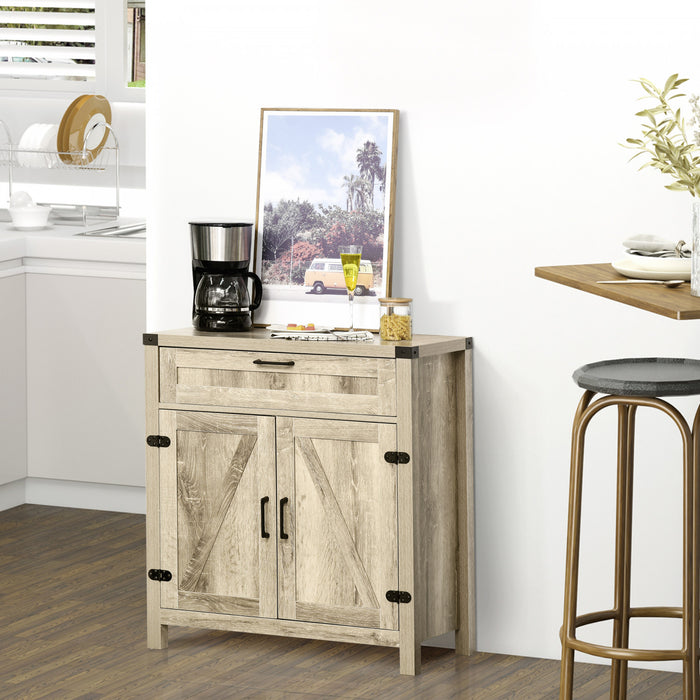 HOMCOM Buffet Ferme Tiroir Etagere Reglable
