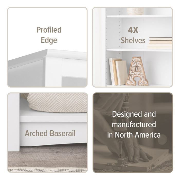 Bibliothèque à quatre tablettes - blanche