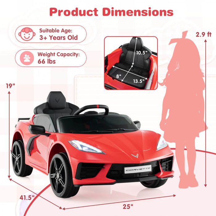 Costway 12v Electrique Enfants Rouler Sur La Voiture Avec Telecommande Sans Fil Connexion Lumieres Rouge