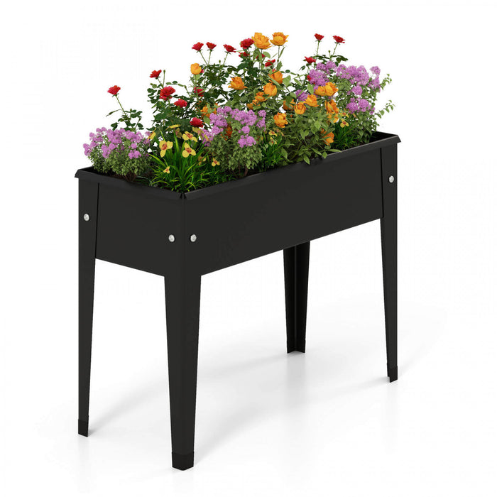 Costway A Souleve Le Lit De Jardin Eleve Boite De Planteur En Metal Avec Les Jambes Trous De Drainage Boite De Jardinage