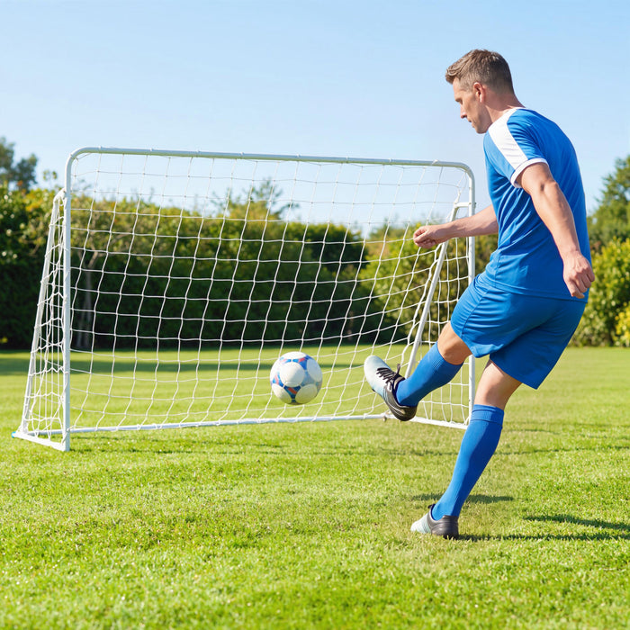 But de football Soozier, 240 x 152 cm, filet portable d'entrainement avec cadre en acier