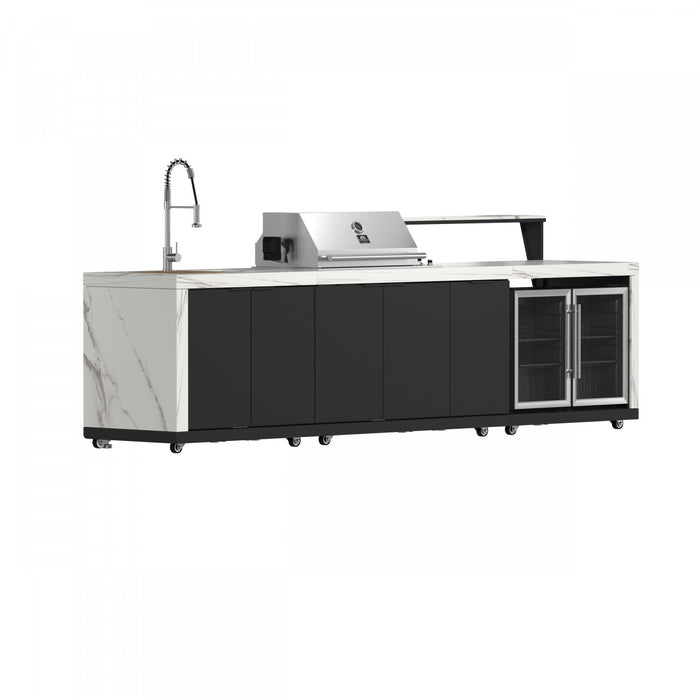 Cuisine d'exterieur Rimini de 62 600 BTU, refrigerateurs de 4,8 pi³, comptoirs blancs – FODKT2575WHT