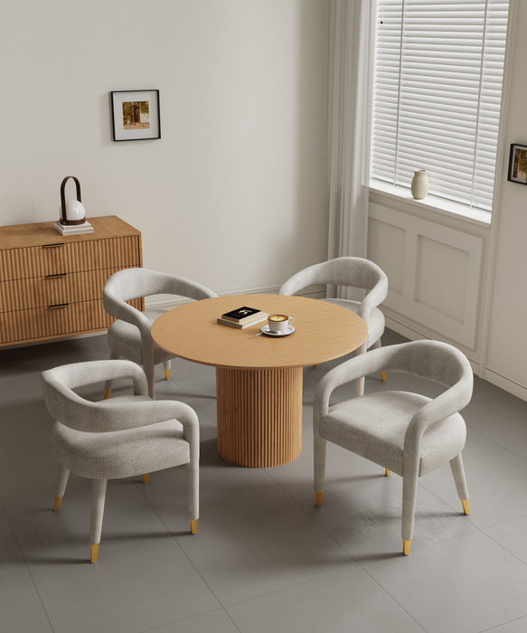 Ensemble de salle a manger chic industriel moderne Aspen et Hathaway, 5 pieces, finition Poussiere d’or et Naturel