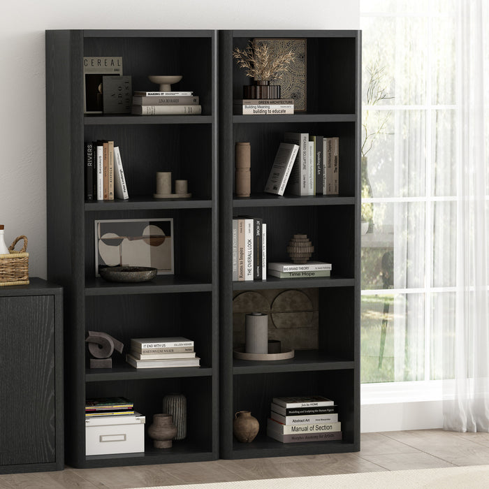 Bibliotheque ouverte moderne Rivington 28\" en noir - Lot de 2
