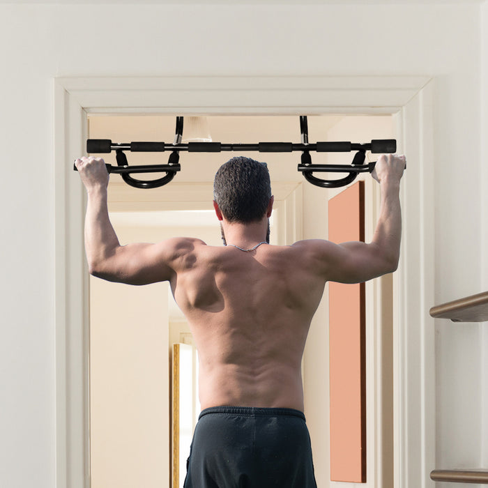 Homcom Barre De Traction Pour Porte, Barre A Menton Portable, Barre De Trempage Multifonctionnelle Pour Le Fitness, Equipement D'exercice Gymnase