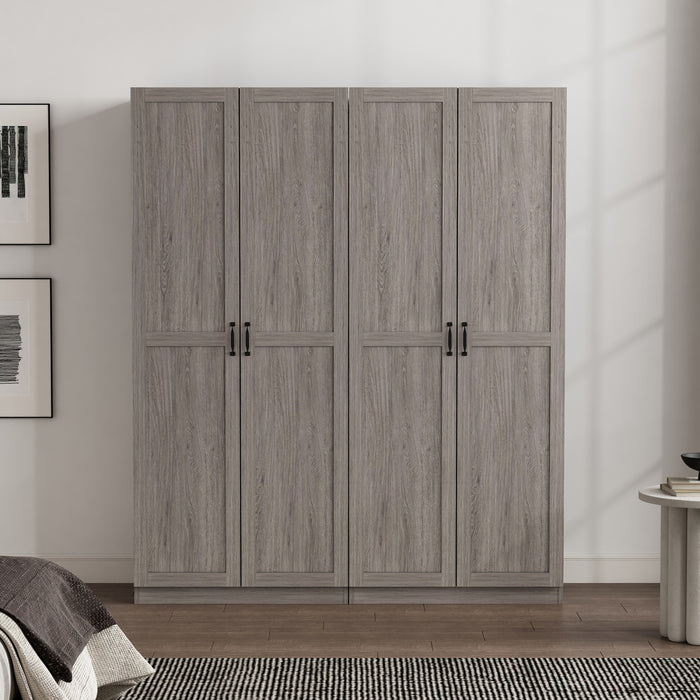 Armoire de rangement Cornelia Modern 30\" en gris (4 etageres) - Lot de 2