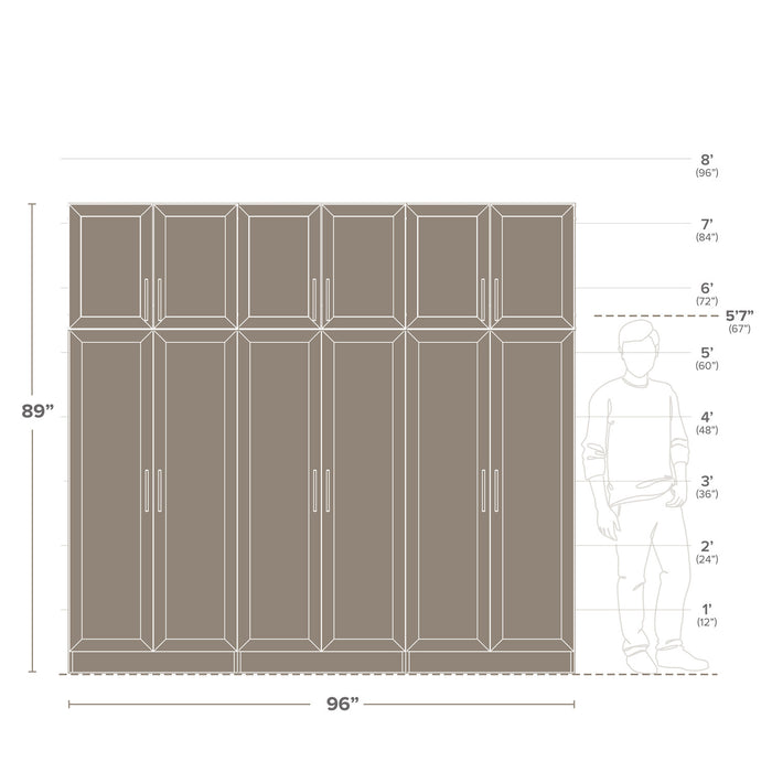 Elite Plus Armoire De Rangement De Garage A 3 Tablettes, 6 Pieces – Blanc