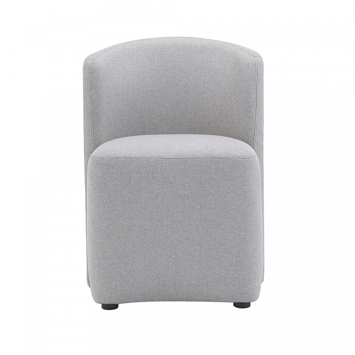 Chaise d’appoint contemporaine moderne Hearth, rembourree, gris clair