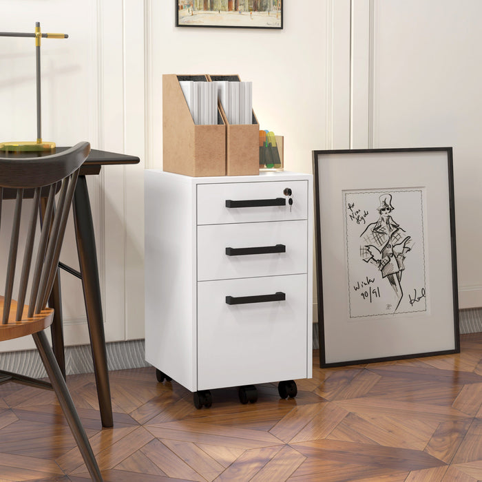 Homcom Classeur A 3 Tiroirs Avec Barre Pour Lettre Format A4