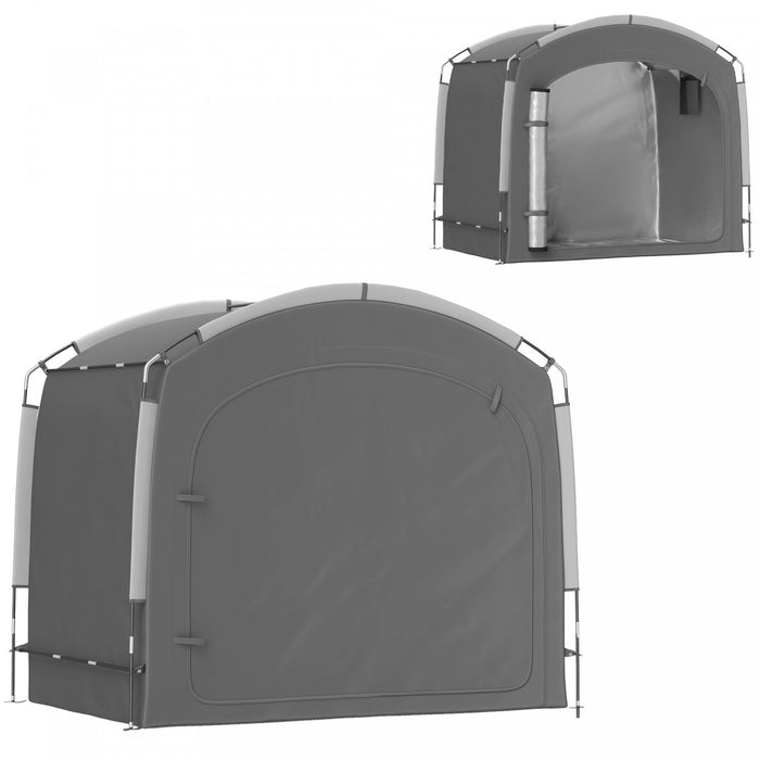 Outsunny Tente De Rangement Pour Velos Avec Sac De Transport, Gris