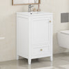 Puret 20 Inch Single Sink Bathroom Vanity with Door Shelf and Pull-Out Drawer, White | Puret Meuble-Lavabo Simple 20 po avec Etagere de Porte et Tiroir Coulissant, Blanc