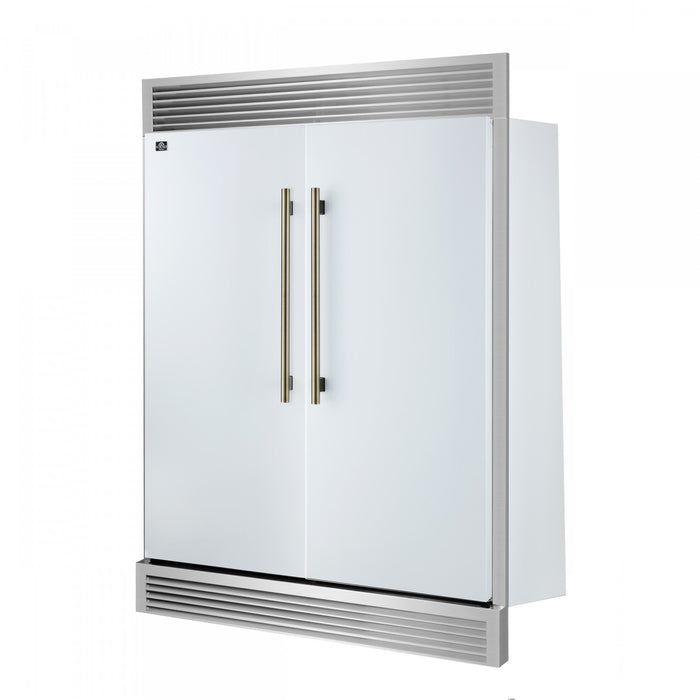 Maderno Refrigerateur/congelateur convertible de 60 po, blanc, grille decorative, 27,2 pi³ - FFFFD1722-60SG-WHT