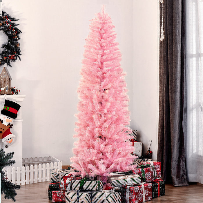 Homcom Sapin De Noel Artificiel En Forme De Crayon De 6 Pieds Avec 618 Pointes De Branche