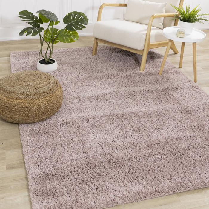 Tapis Taylor a poils longs confort rose, 5'3\" x 7'7\"